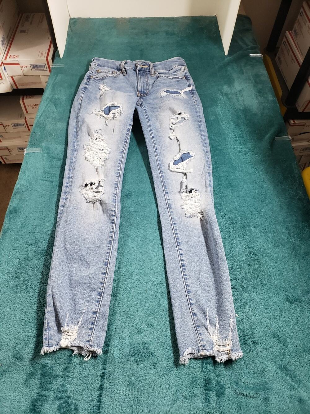Aeropostale Jeans Size 4 Women Blue Pants Stretch Denim Mid Rise Curvy Jegging